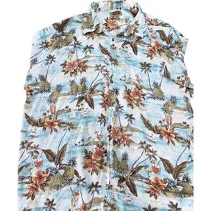 The Foundry Supply Co. Floral Shirt with Blue and Orange Accents